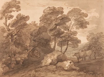 Landschaft mit Kühen